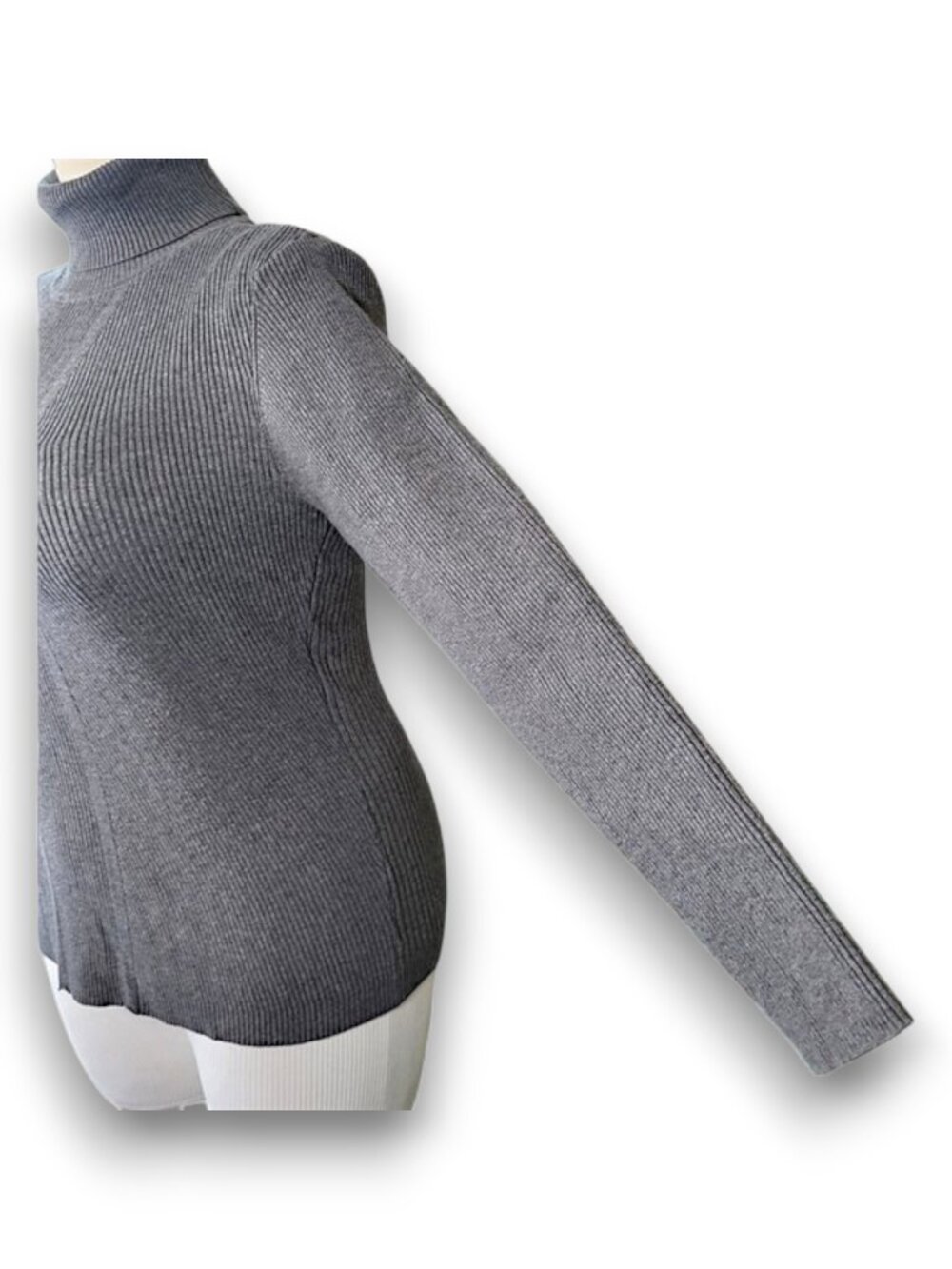 Cato Gray Stretch Ribbed Turtleneck Sweater – Plus Size 18/20W - Picture 6 of 10